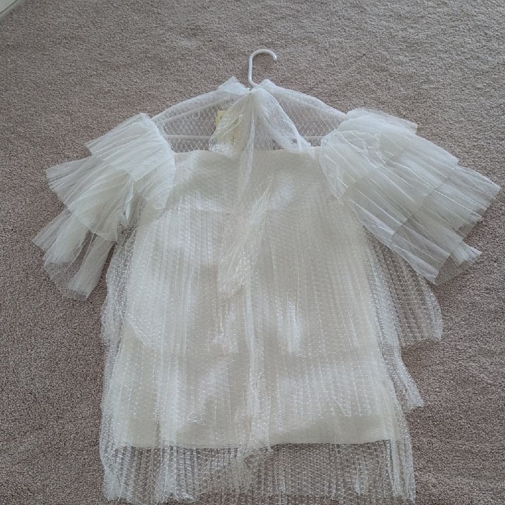 Elegant White Sheer Women's Dress